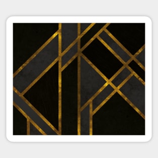 Midnight Black Luxury Art Deco Tiles Sticker